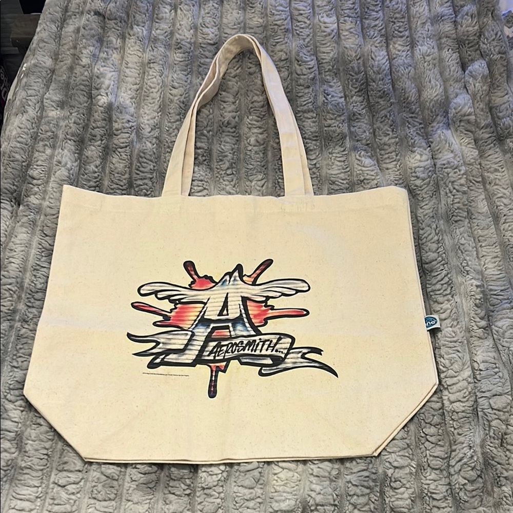 Aerosmith 2014 Let Rock Rule VIP Swag-Rag Doll Merchandise Inc. Cream Tote Bag